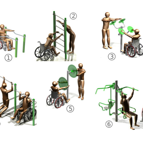 Tai Chi Wheels buiten fitnesstoestel voor mindervaliden 5 Tai Chi Wheels buiten fitnesstoestel voor mindervaliden - Afbeelding 3